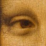 Detall de la Gioconda on s'observa el clivellat.